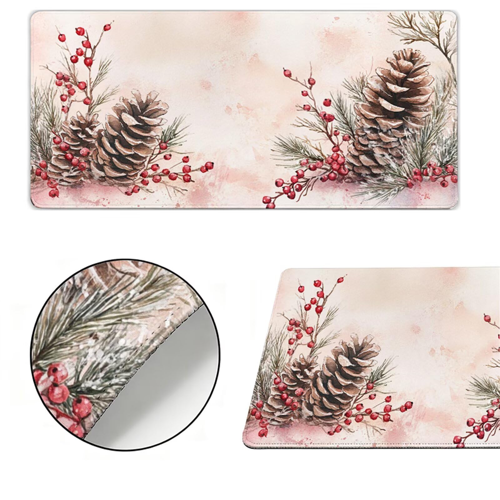 Podkładka pod mysz XXL 1200x600x3mm podkładka pod mysz różowa podkładka pod mysz czerwona poprawia precyzję i szybkość, antypoślizgowe wodoodporne, szyte krawędzie, akcesoria do gier, komputer