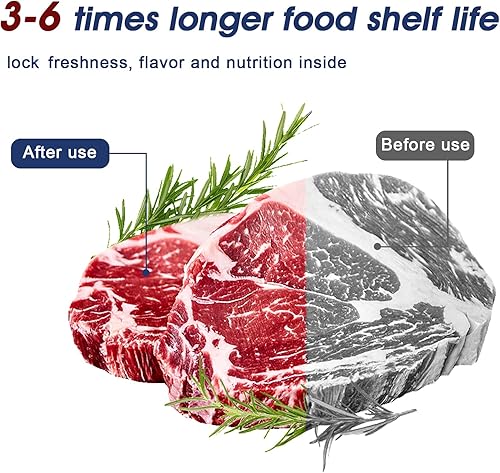 Miniatura 4 de Deefre Bolsas selladoras al vacío de 11 x 50 pies, 2 rollos de bolsas de ahorro de alimentos