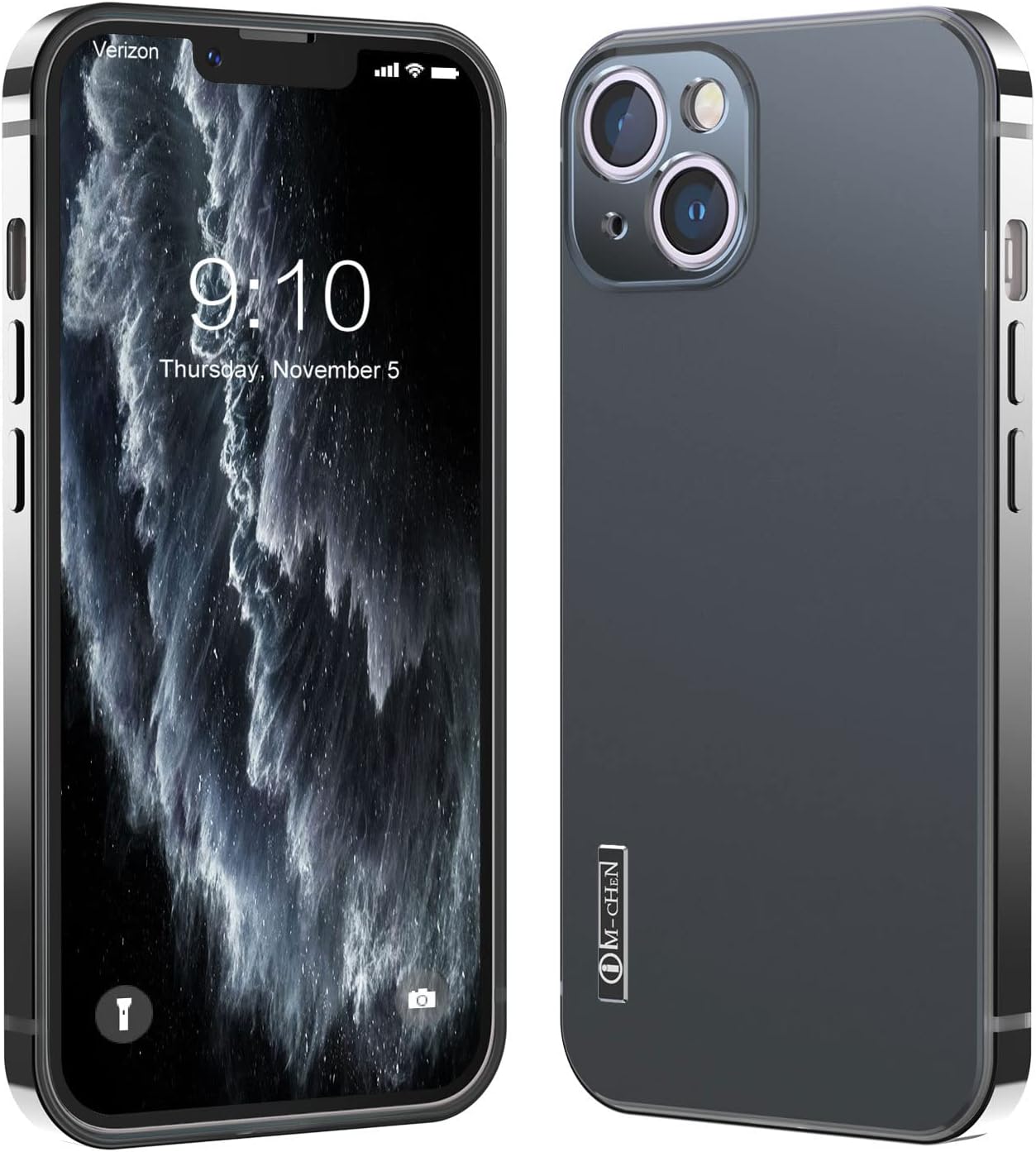 13peas for iPhone 13 Pro Max Case Solid Color Slim Cover with Steel Metal Coated Plastic Frame，Anti-Scratch&Protective&Microfiber Lining Shell for Women Men (Black, 13 Pro Max)
