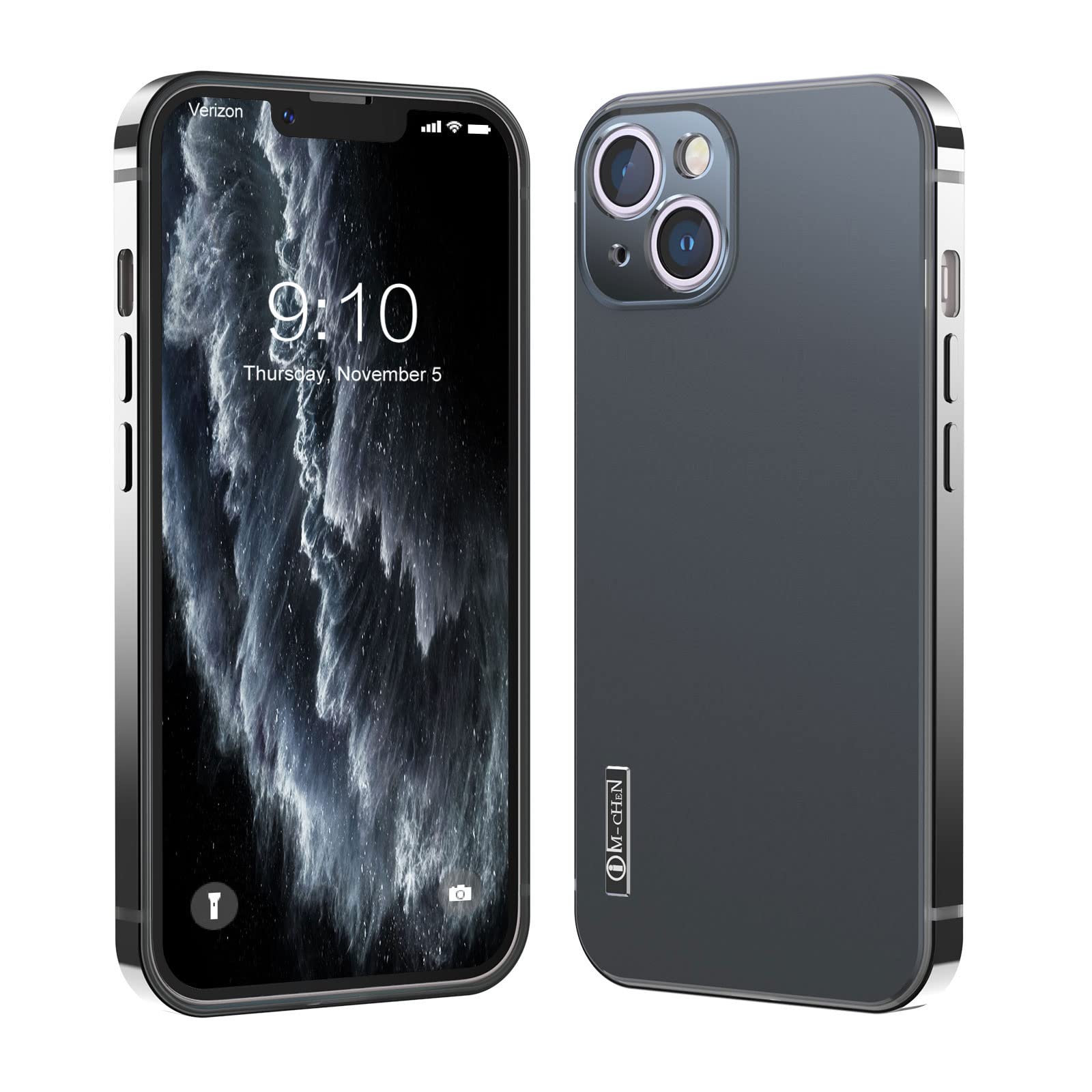 13peas for iPhone 13 Pro Max Case Solid Color Slim Cover with Steel Metal Coated Plastic Frame，Anti-Scratch&Protective&Microfiber Lining Shell for Women Men (Black, 13 Pro Max)