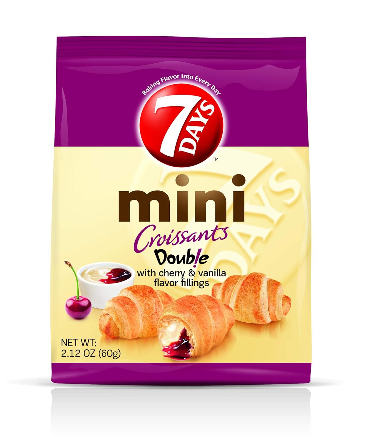 7Days Mini Croissant Pouches, Cherry & Vanilla (2.12oz, Pack of 20)