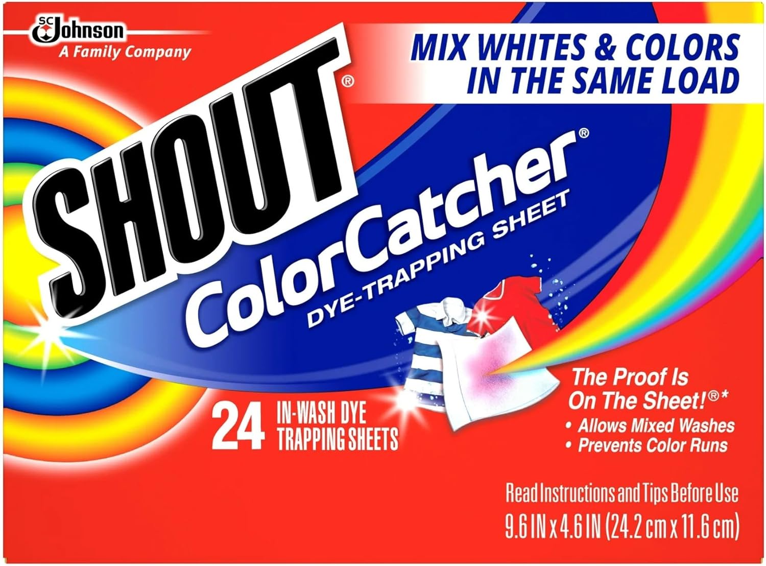 Shout Color Catcher Dye-Trapping, In-Wash Cloths, 24 ea - 2pc