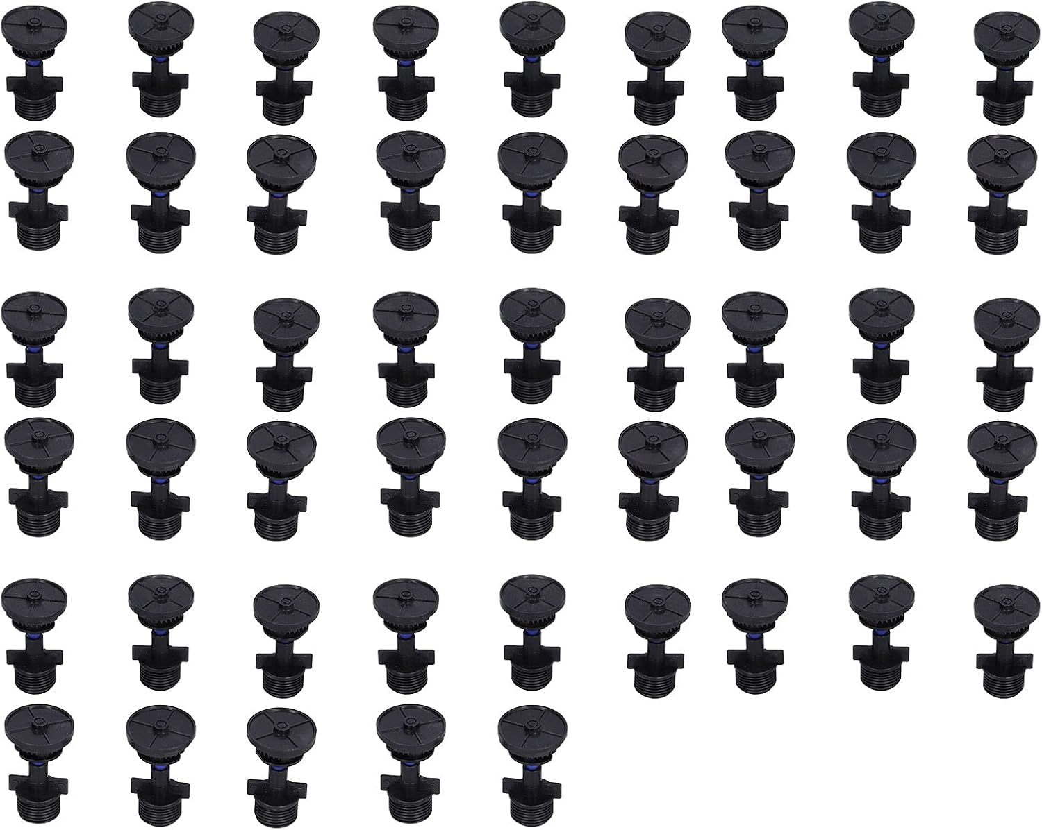 Sprinkler Heads, Rotating Irrigation Sprinkler Nozzles Water Spray Jets, 50 Pack Double Nozzle G1/2 Male Thread 360° Coverage for Garden Lawn Irrigation System