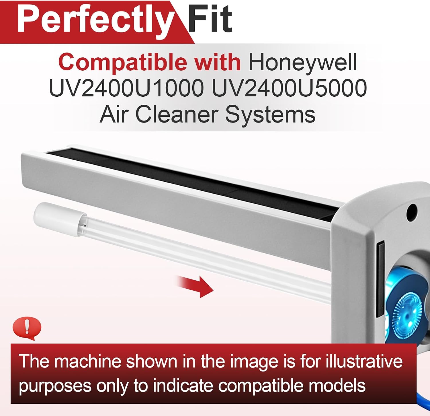 2 Pcs UV2400XLAM1 Light Bulb Compatible with Honeywell UV2400U1000 UV2400U5000, for Air Purifier System, 4 Pin Base