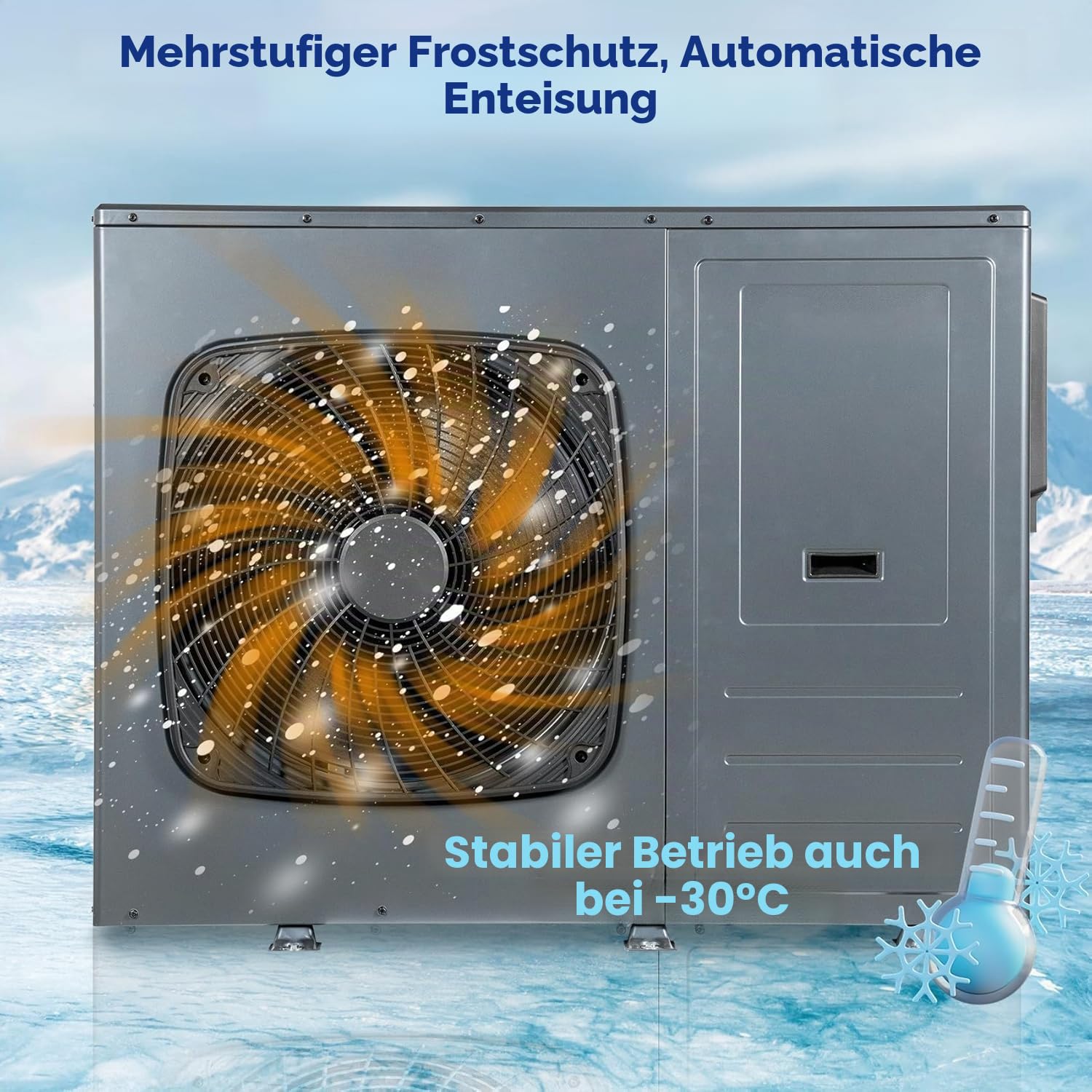 Smad R290 12KW Inverter Luft Wärmepumpe, Warmwasser 30-60 ℃, Kühlung 5-25℃, Heizung 24-75℃, monoblock, COP 4.9, Wifi, 220-240V 50Hz, Frostschutz, Silent-Modus, elektrische Zusatzheizung