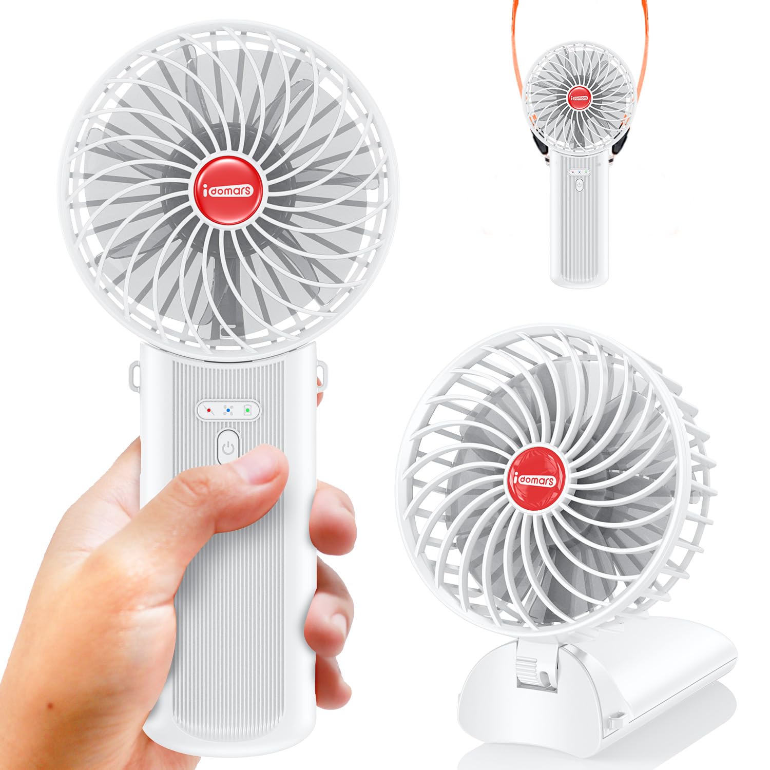 Amazon.com: Small Portable Fan Handheld and Rechargeable: White