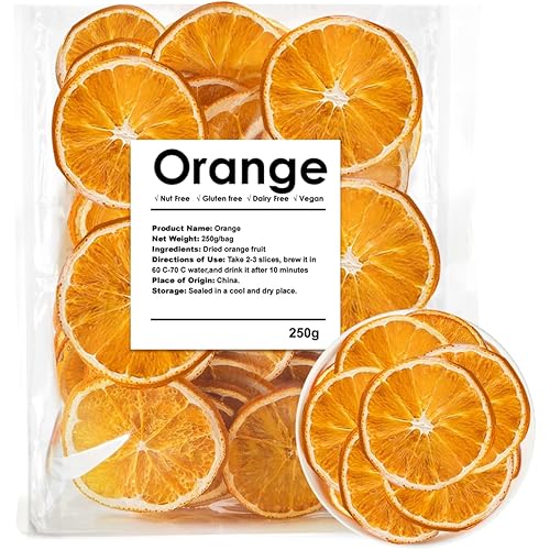 Dehydrated Dried Oranges For Cocktails, Dried Orange Slices 8.8oz/250g, No Sugar Added Fruit Tea (8.8 oz-orange) (8.8 OZ)