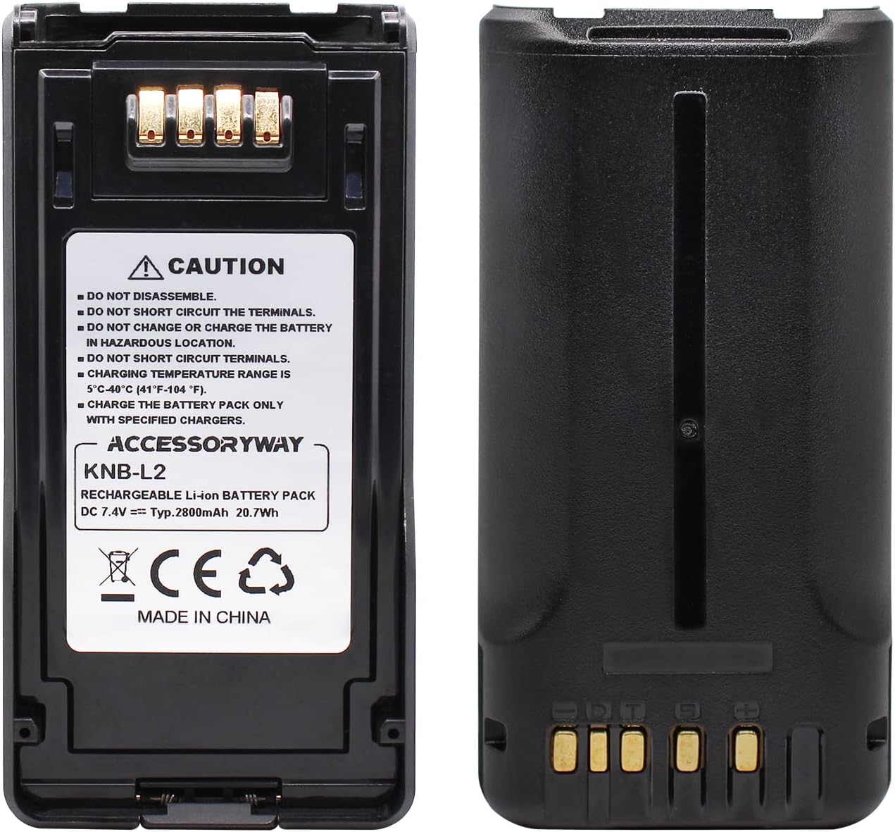 Accessoryway Replace KNB-L2 7.4V 2800mAh Li-Ion Battery Compatible for Kenwood NX 5200 NX 5300 NX 5000 TK-5430 TK-5230 VP6230 VP6430 Two Way Radio Replacement Battery KNB-L2 KNB-L3 KNB-L1