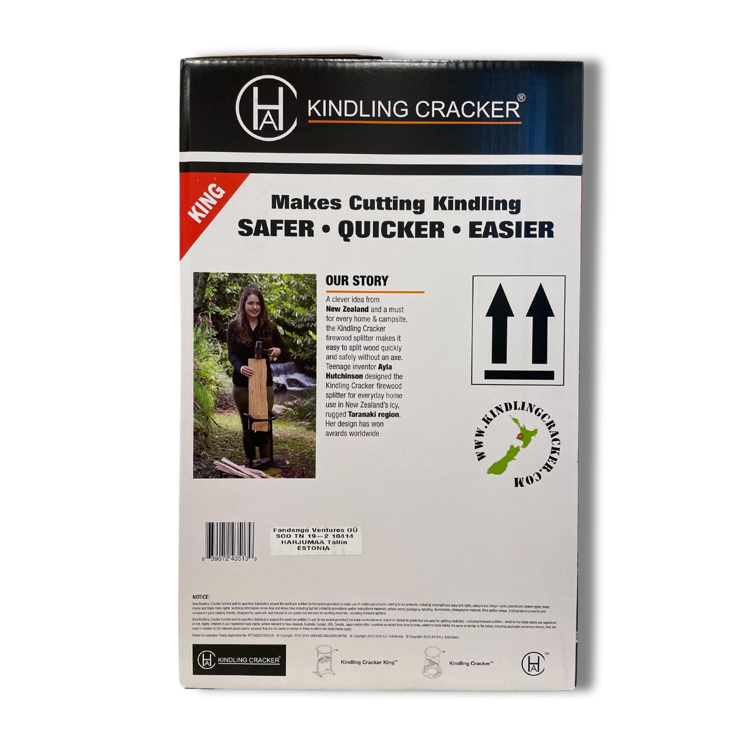 Fandango Kindling Cracker King Premium Bundle - fendeur de buche Manuel sécurisé avec Masse, Housse et Allume-feu - Log Splitter Robuste pour Bois de Chauffage, cheminée, Barbecue, Four à Pizza