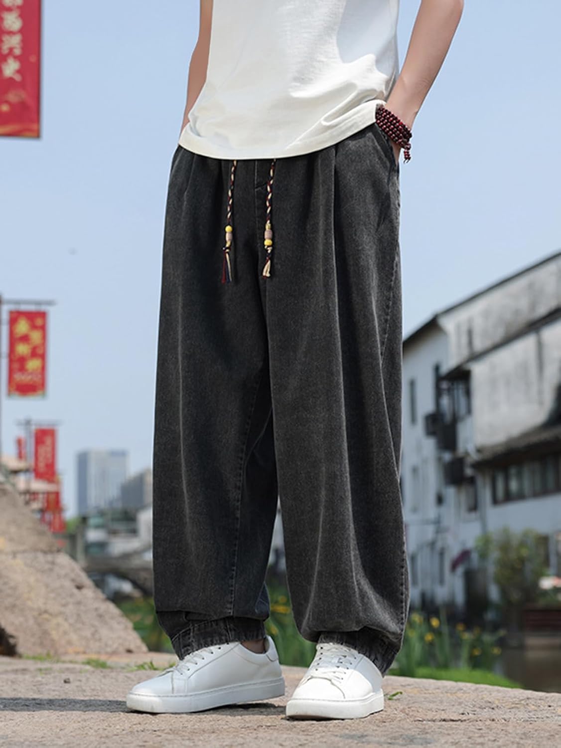 lsjdln] ワイド デニムパンツ メンズ ジーンズ 薄手 ジーパン ウエストゴム イージーパンツ ワイドパンツ ゆったり バギ 楽天市場】ワイドパンツ  デニム メンズ バギーパンツ 太め ゆったり ルーズシルエット オーバーサイズ 大きいサイズ M L 732S5706 ジェネレス ... [lsjdln] デニムパンツ メンズ ワイドイージーパンツ ゆったり ワイド ゴムウエスト ジーパン 太め ルーズシルエット Gパ