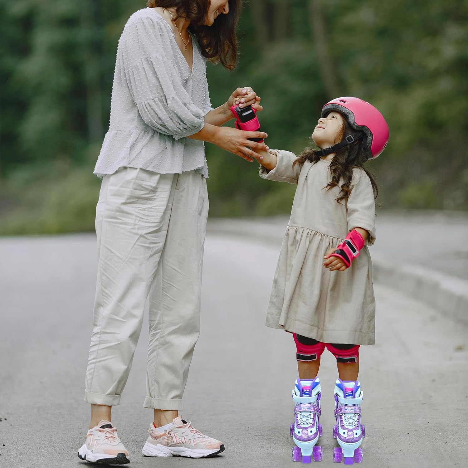 Kids Roller Skates for Boys and Girls, Adjustable Quad Skates for Kids Ages 5-8 6-12 with Light Up Wheels, Children Beginners Rollerskates for Indoor Outdoor - Image 6