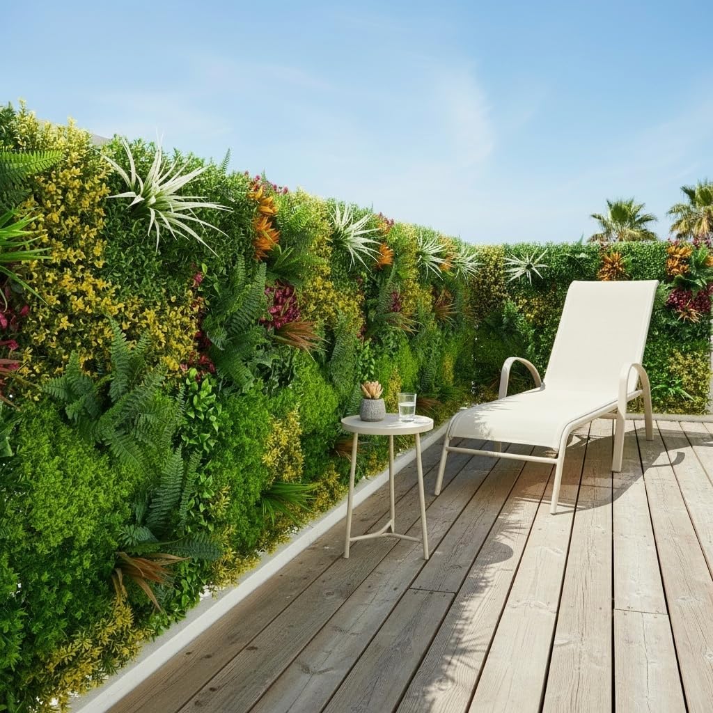 Artificial Grass Wall Backdrop Panels, 40"x40" UV-Anti Greenery Backdrop Wall, Faux Boxwood Panels for Patio, Garden, Backyard Indoor Outdoor Green Wall Decor & Privacy Fence Covering