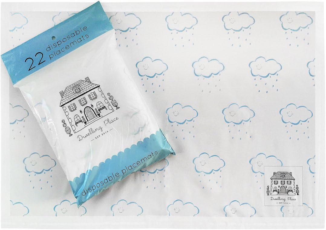 Premium Chic Disposable Placemats - 66-Count (3 Bags of 22) - BPA Free - Table Mats for Baby and Toddlers