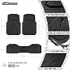 Alfombras de piso de goma pesada CAR PASS, alfombras de auto impermeables para todo clima, universales recortables para auto, SUV, camioneta y van, alfombras duraderas de color negro sólido 5