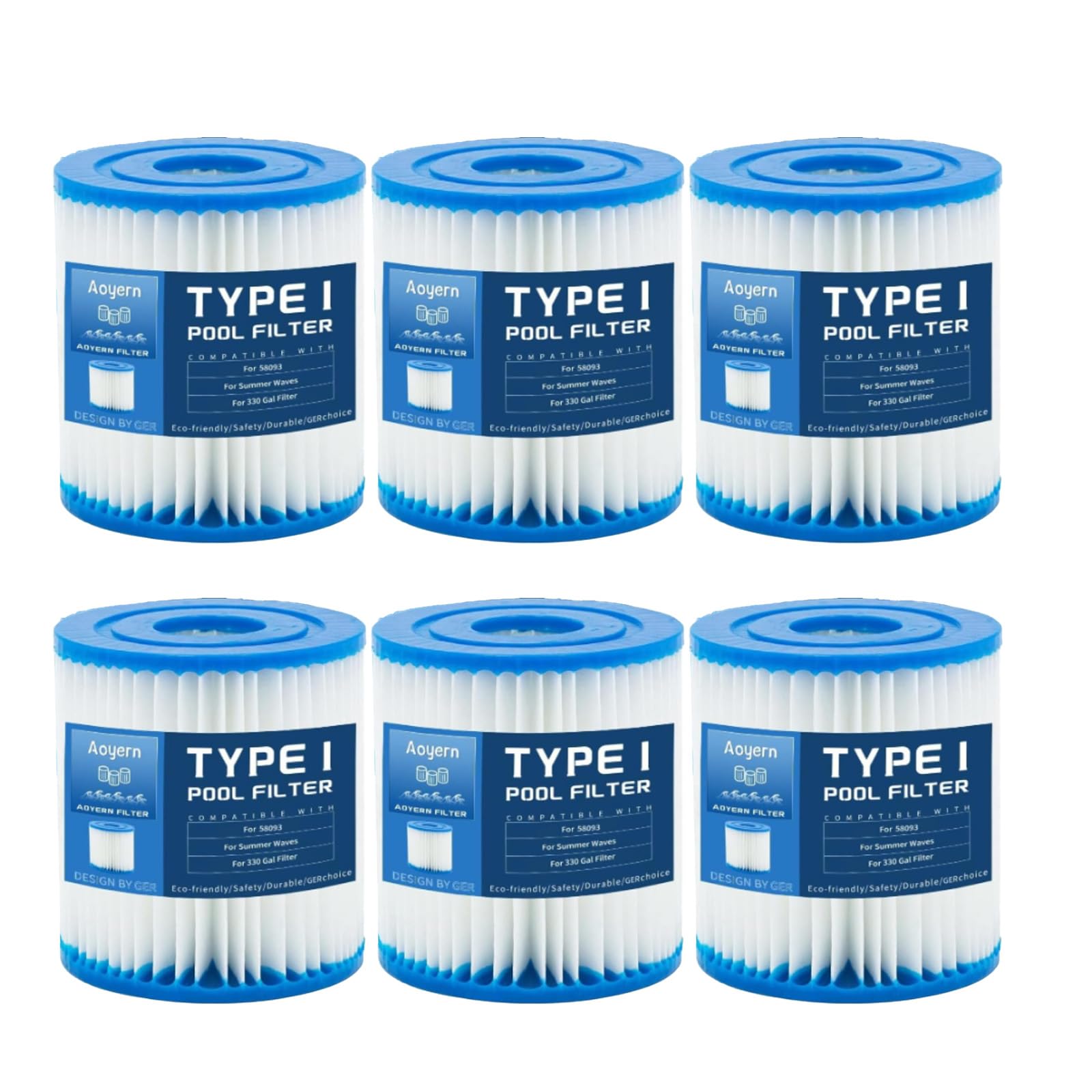 Cartouche filtrante de piscine taille 1 type I pour filtre gonflable 58381 x6