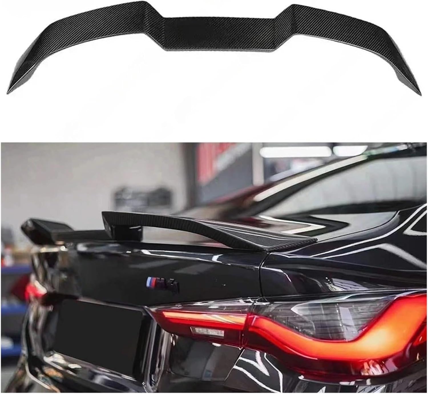 Carbon Fiber Spoiler Rear Wing Auto Racing Car Styling Tail Lip Wing Compatible for BMW M3 M4 G80 G82 2021+ Body Kit V-Style