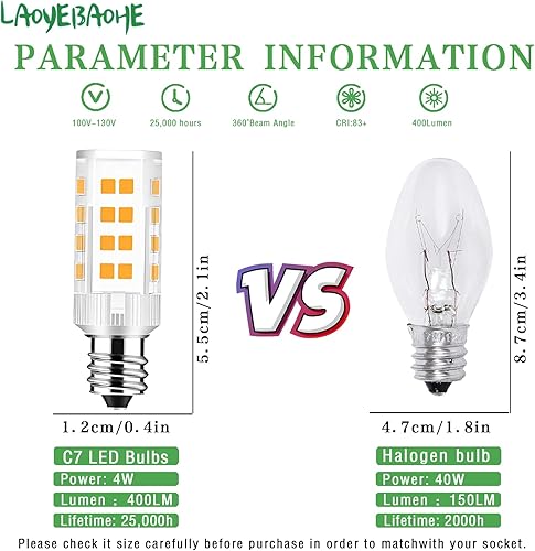 Miniatura 3 de Paquete de 2 bombillas LED de repuesto para espejo de maquillaje RP34B de 20 W, se adapta a BE151T BE71CT BE47X BE47BR para espejo de maquillaje
