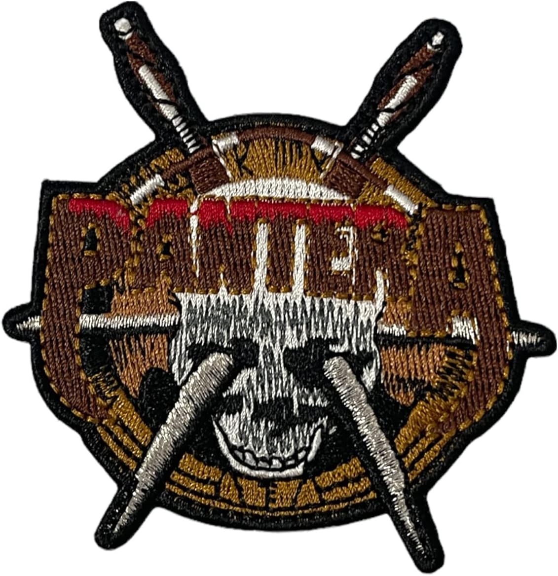Pantera Standard Woven Patch: Skull Knives (7 cm x 7 cm)