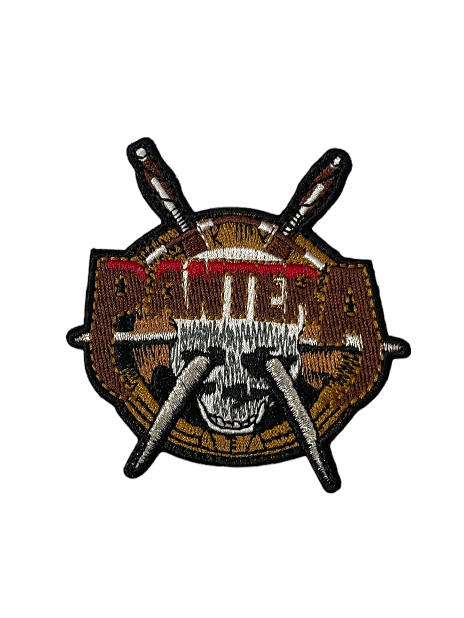 Pantera Standard Woven Patch: Skull Knives (7 cm x 7 cm)