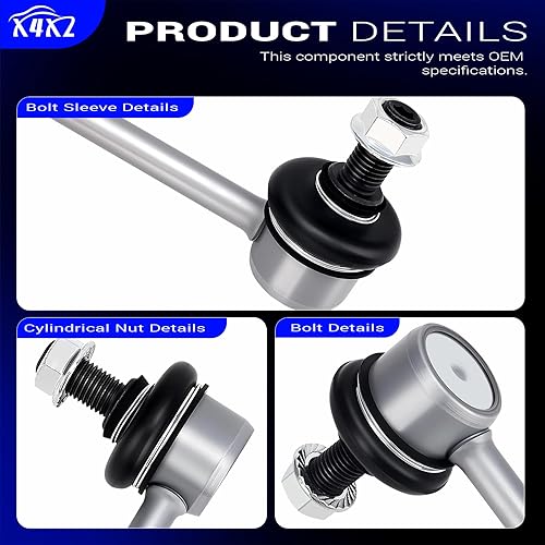 Miniatura 9 de K90345 Enlaces de barra estabilizadora trasera de aleación de zinc y níquel para Toyota Camry Highlander Avalon Solara Venza Lexus ES300 RX330 ES330