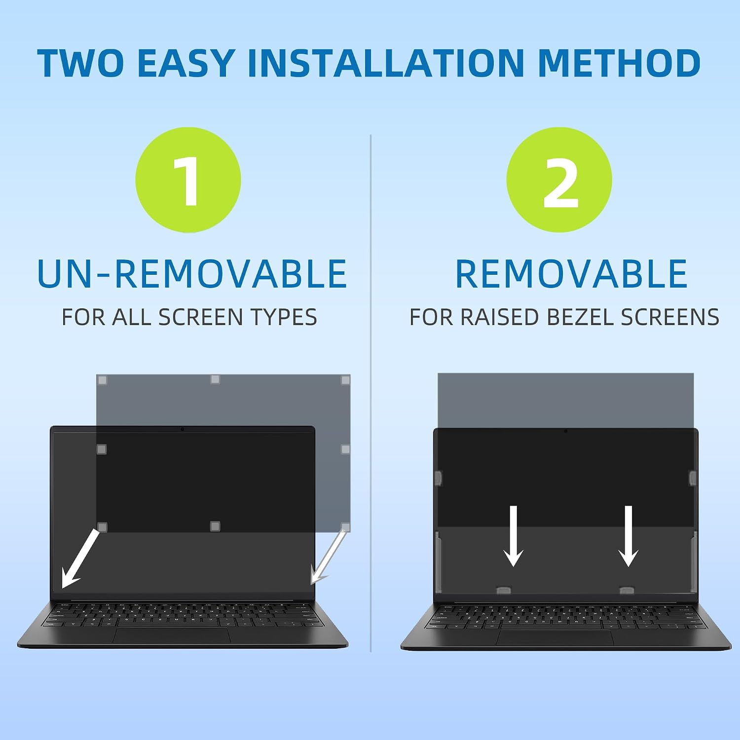ROVIKE Computer Screen Filter, 14 Inch 16:9 Laptop Privacy Filter, Aspect Ratio, Removable, Anti-Glare Eye Protection, Protect screen