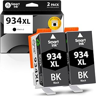 Smart Ink Compatible Ink Cartridge Replacement for HP 934 XL 935 935XL 934XL for Officejet Pro 6230 6830 6835 Officejet 6220 6812 6815 6820 (2 BK Pack Combo)