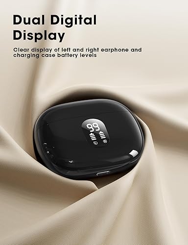 Miniatura 6 de Auriculares inalámbricos Bluetooth 5.3, auriculares estéreo de alta fidelidad con 48 horas de reproducción y pantalla LED, auriculares intrauditivos