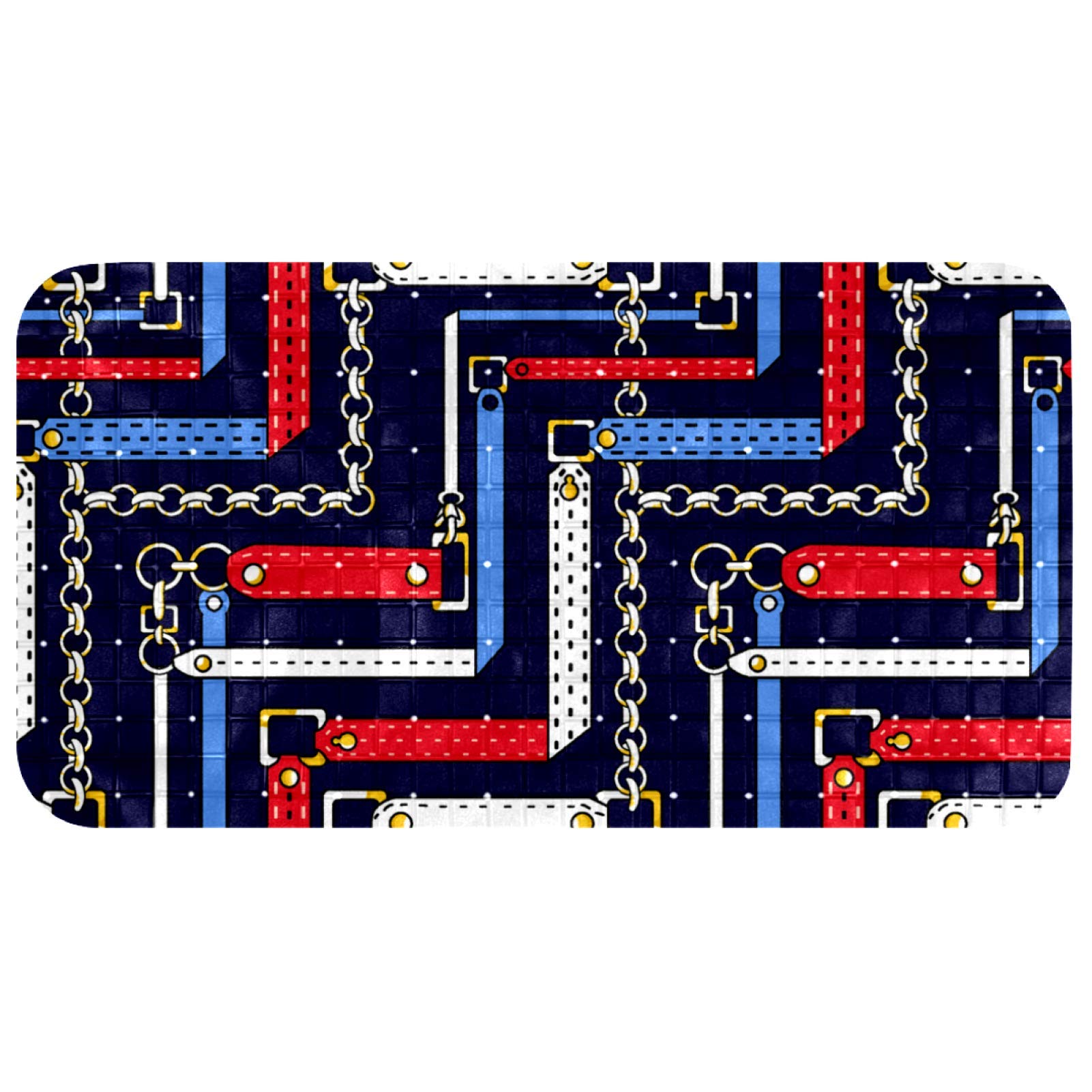 Tapis de bain antidérapant avec chaîne de ceinture pour la gym