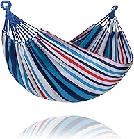 Vista 31 de SUNCREAT Hamaca colgante doble extragrande para camping, hamacas para 2 personas exteriores, resistente, gris oscuro con borlas