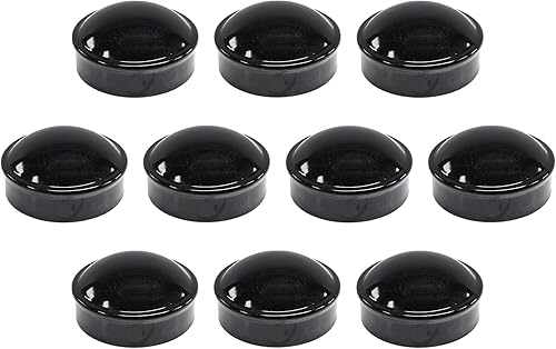 Valla de eslabones de cadena negra, 3 pulgadas (2 78 pulgadas de diámetro) redonda, cúpula externa, acero  tapas de eslabones de cadena  (paquete de