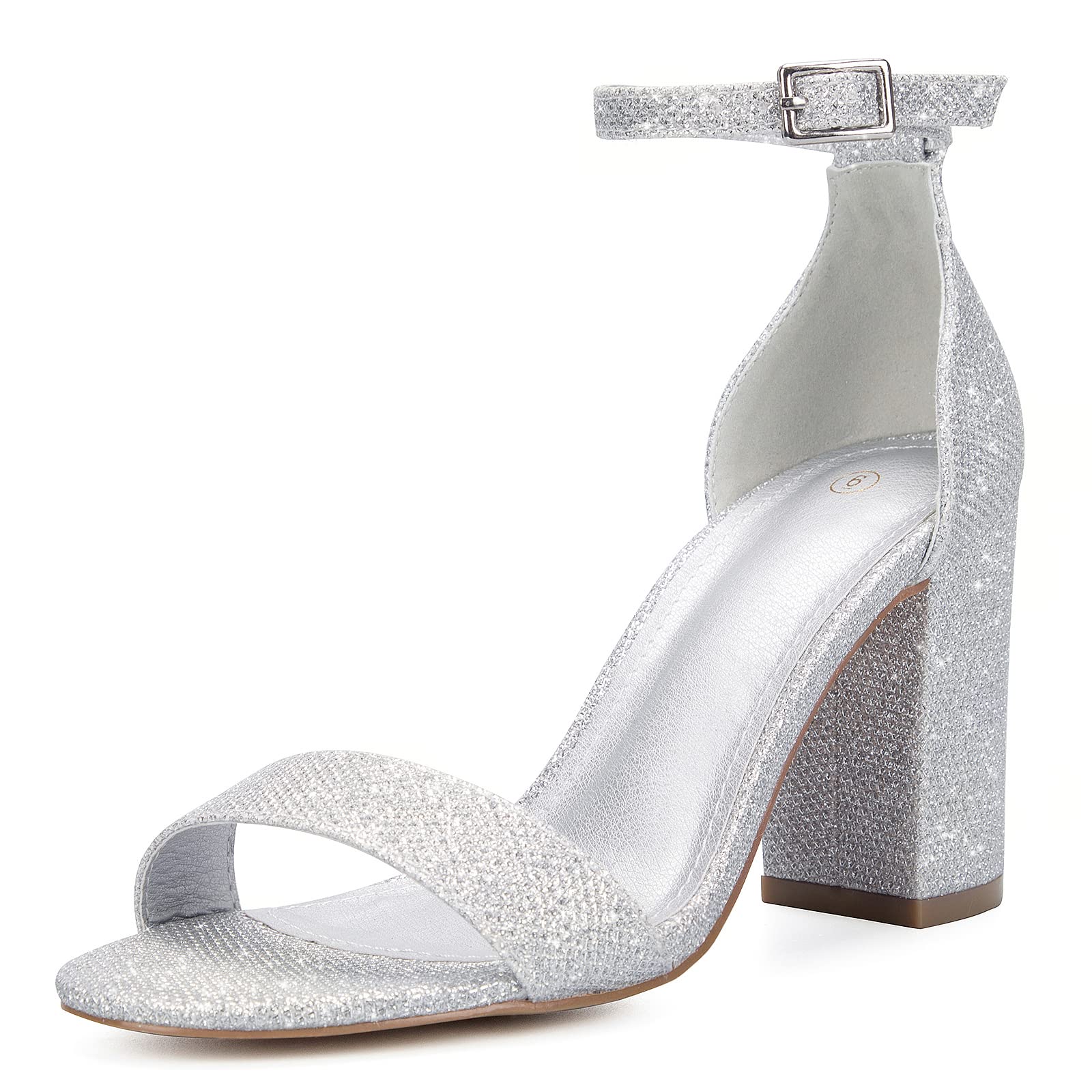 Women's Chunky Block Heels Open Toe Ankle Strap 3.5 Inch Heeled Sandals