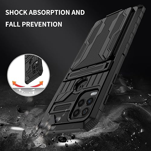 Miniatura 6 de Asuwish Funda para Moto G Stylus 5G con protector de pantalla de vidrio templado y soporte delgado para tarjetas de crédito, ranura híbrida,