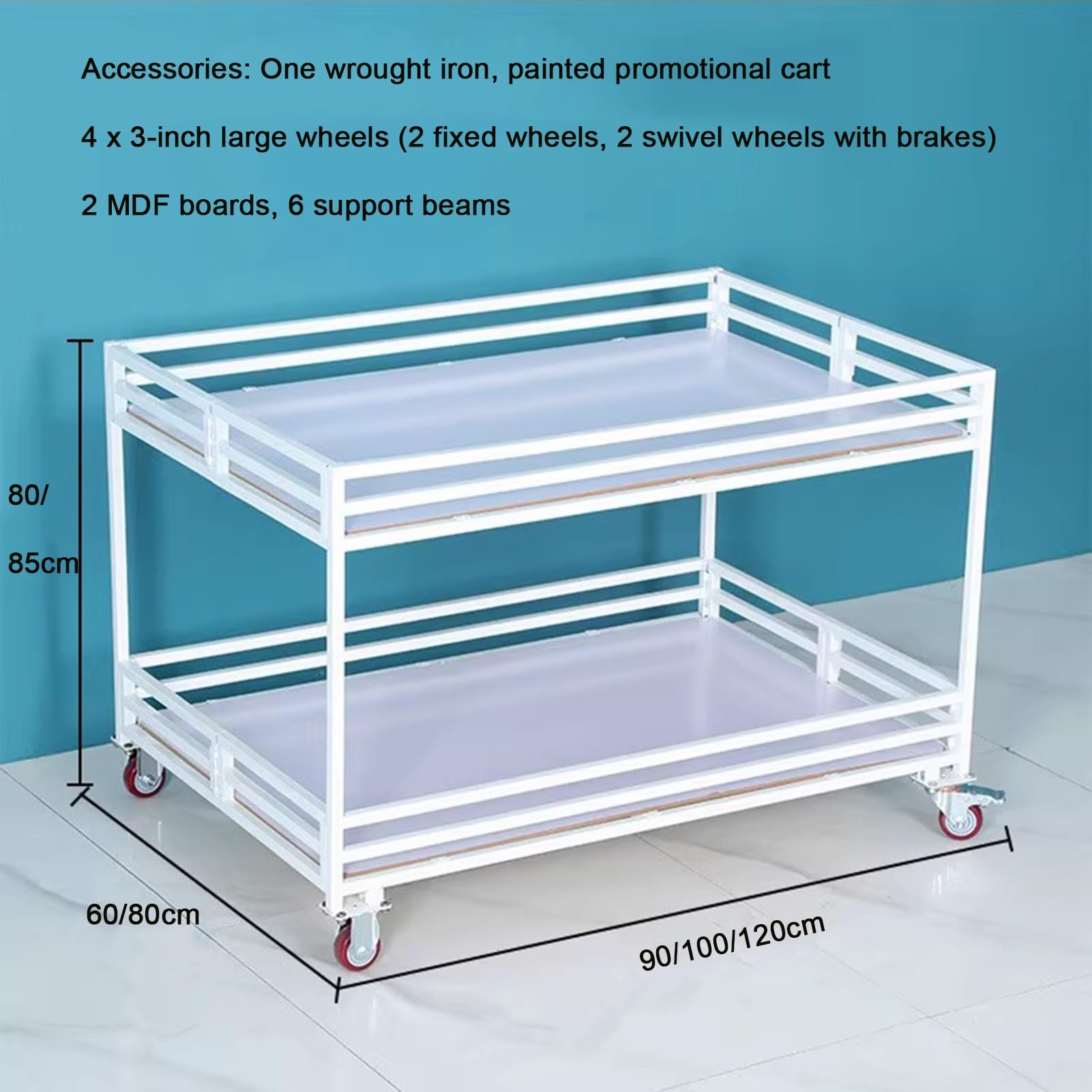Espositore pieghevole leggero per mercato con carrello di vendita all'aperto per promuovere la tavola banco per vetrine alimentari per mercati (d 100x80x85cm)