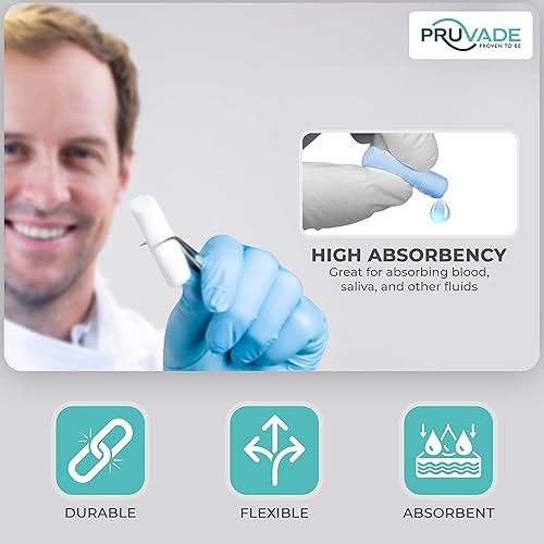 Miniatura 6 de Pruvade Rollos de gasa dental, paquete de 2000, rollos de algodón, tapones de sangrado nasal súper absorbentes, algodón enrollado de 1.5 pulgadas