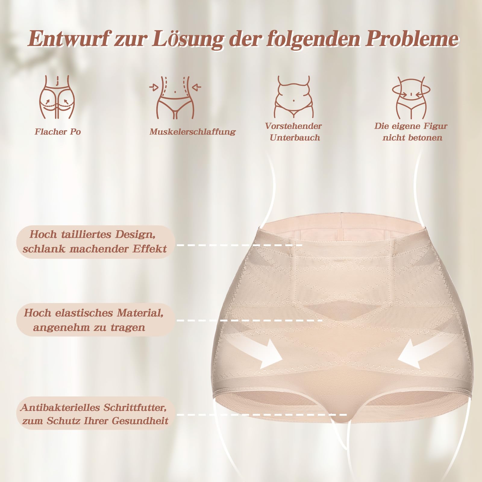 Shapewear Damen Bauchweg Unterhose,Miederhose hoher Taille Bauch Weg Unterhose,Unterwäsche Miederpant Body Shaper für Frauen