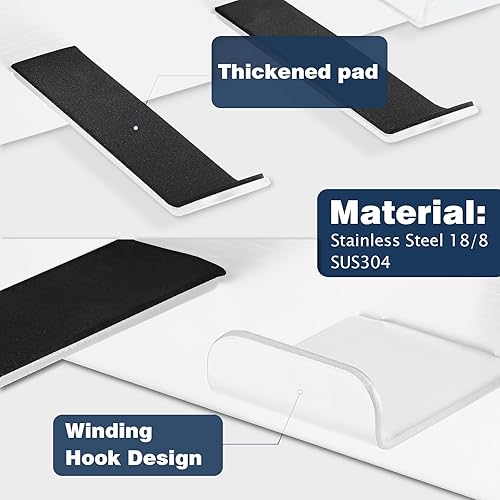 Miniatura 28 de Soporte de pared para secador de pelo, colgador universal para secador de pelo para baño/dormitorio/barbería, organizador de acero inoxidable 304