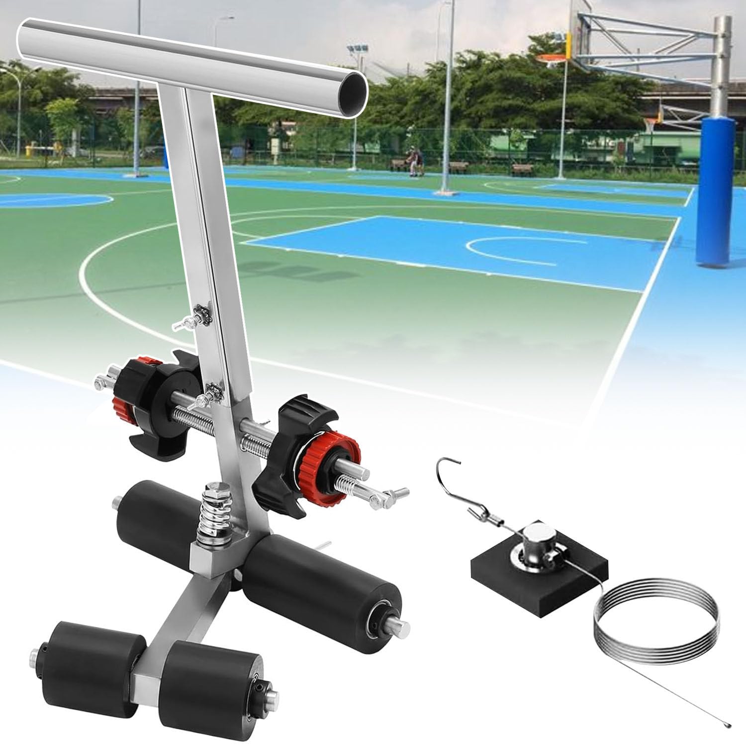 Aioneer Playing Field Line Striping Machines, With Drawing Circle Kit, Floor Tape Applicator, Marking Kit For Driveway, Asphalt Or Concrete, Basketball Courts, Road Warning