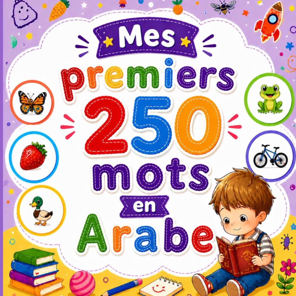 Mes premiers 250 mots en Arabe: Livre bilingue Arabe–Français | Apprendre le vocabulaire essentiel avec images colorées | Pour enfants 2–6 ans.