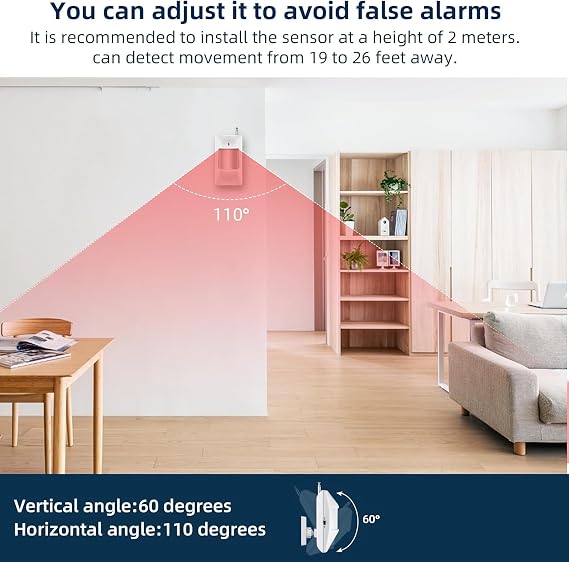WiFi Alarm Home Security System, 120dB Alarm System with Motion Sensor and Remote Control, WiFi Siren for Shed Garage Alarm