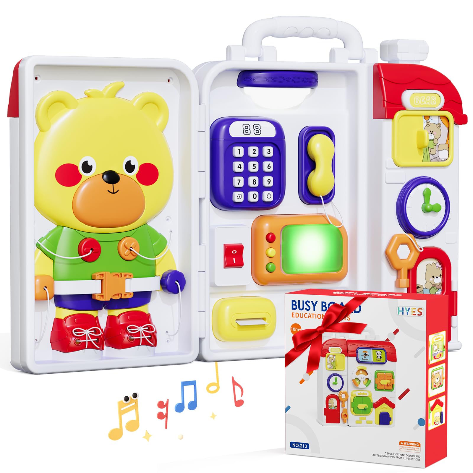 Photo 1 of HYES Montessori Busy Board for Toddlers 1-3 2-4?Musical Toy for 12-18 Month Age, Early Educational Learning Birthday for 1 Year Old Boys Girls