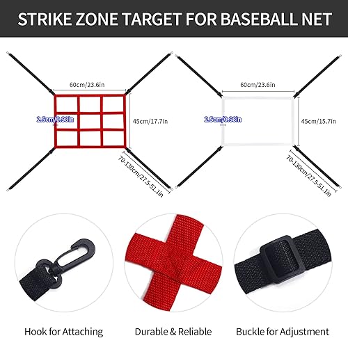 Miniatura 2 de Strike Zone Target Béisbol Softbol 2 unids Pitching Target Net Practica Precisión Entrenamiento Lanzamiento para Golpear Bateo Atrapar