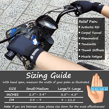 Copper Arthritis Gloves for Women Men, Full Finger Compression Gloves for Arthritis, Carpal Tunnel, Pain Relief, Swelling, Rheumatoid, Typing, Adjustable Wrist Strap (1pair, Large/X-Large)