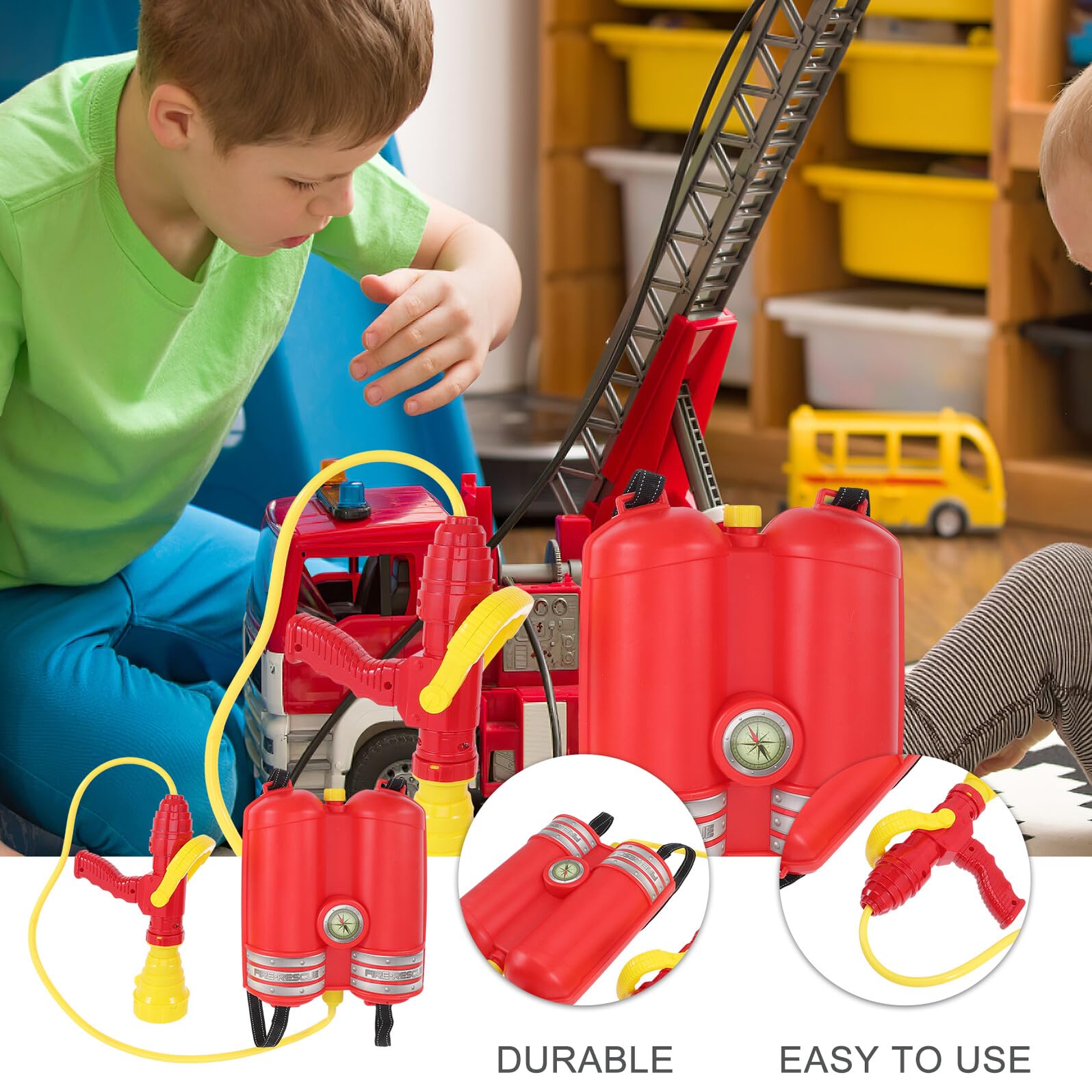 ifundom Mochila de Agua para Pistola de Agua con Dispositivo de Lanzamiento Juguete de Verano para Exteriores Color Rojo Juguete para Combatir Incendios y Juegos Acuáticos Adecuado