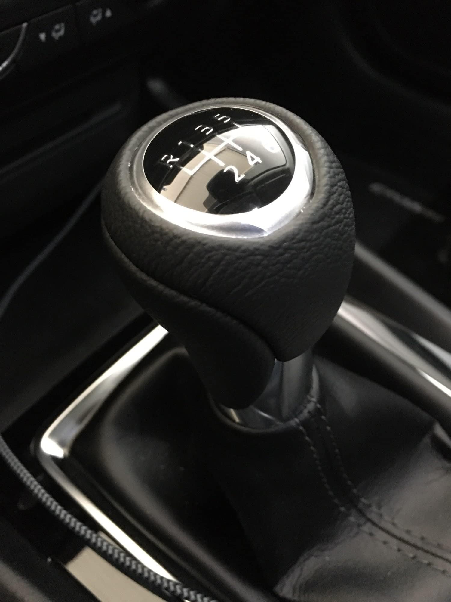 Auto Pookknop PU Lederen Versnellingspook Hoofd Voor Mazda 3 5 6 8 Cx5 CX-5 Cx7 CX-7 CX-9 Lever Shifter Stick Versnellingshendel(Matte silver black