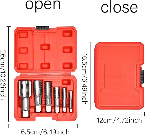 Miniatura 9 de 5 piezas NPT roscas formadoras de roscas, juego de grifos de tubería, brocas de acero de alta velocidad para limpiar o volver a roscar roscas
