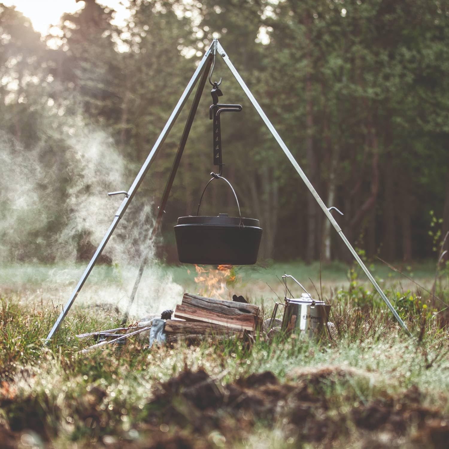 Petromax Adjustable Campfire Trammel Hook, Easily Adjust The Distance Between Your Outdoor Cooking Pots and Your Fire, up to 24 inches