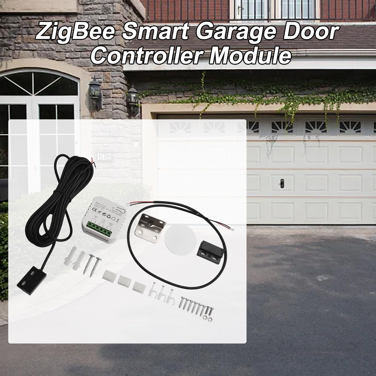 para TUYA para ZIGBEE - Abridor de puerta de garaje inteligente, sensor de puerta de garaje, control remoto