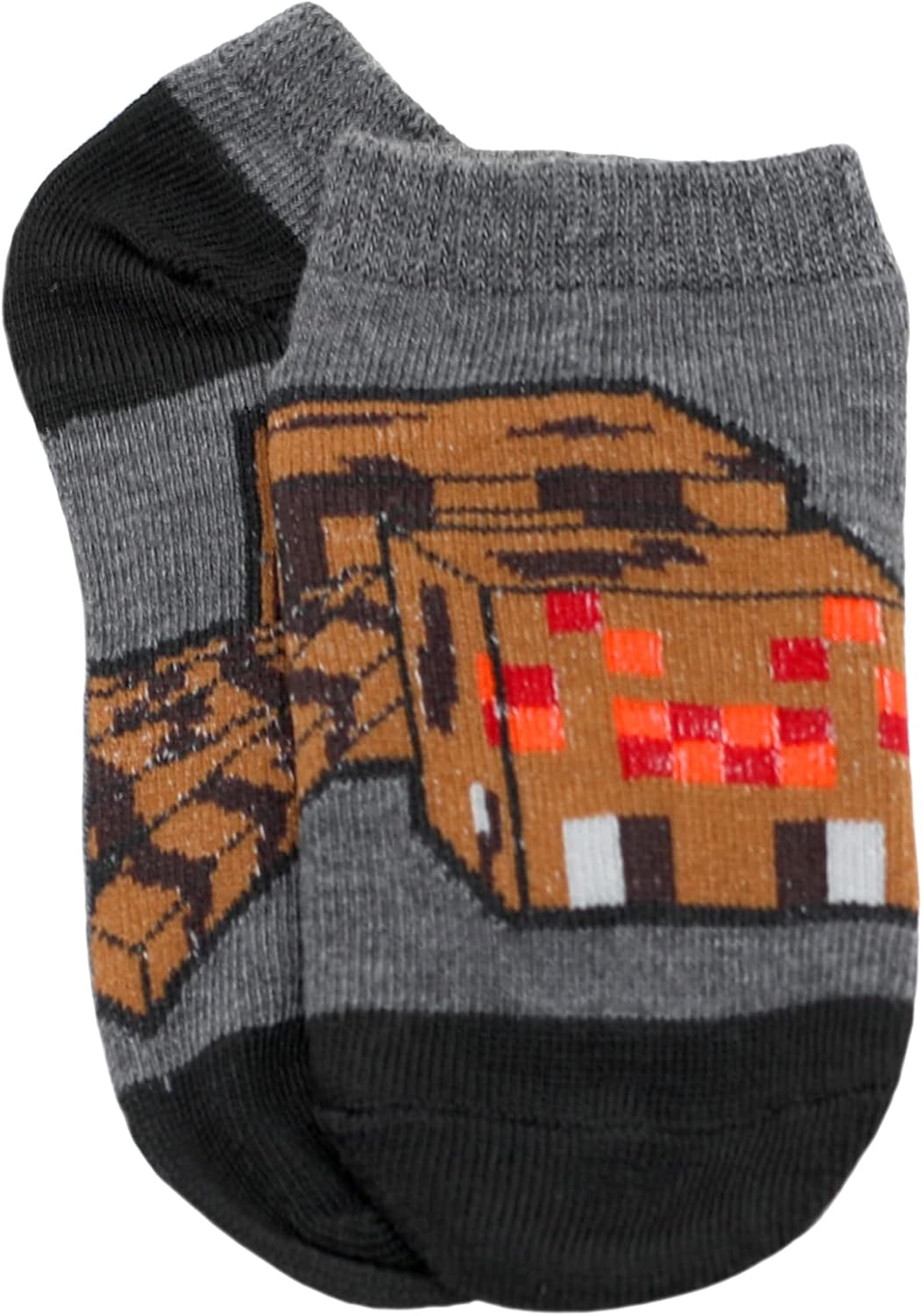 Minecraft Boy's 5 Pack Character Socks, Green/Charcoal, Small