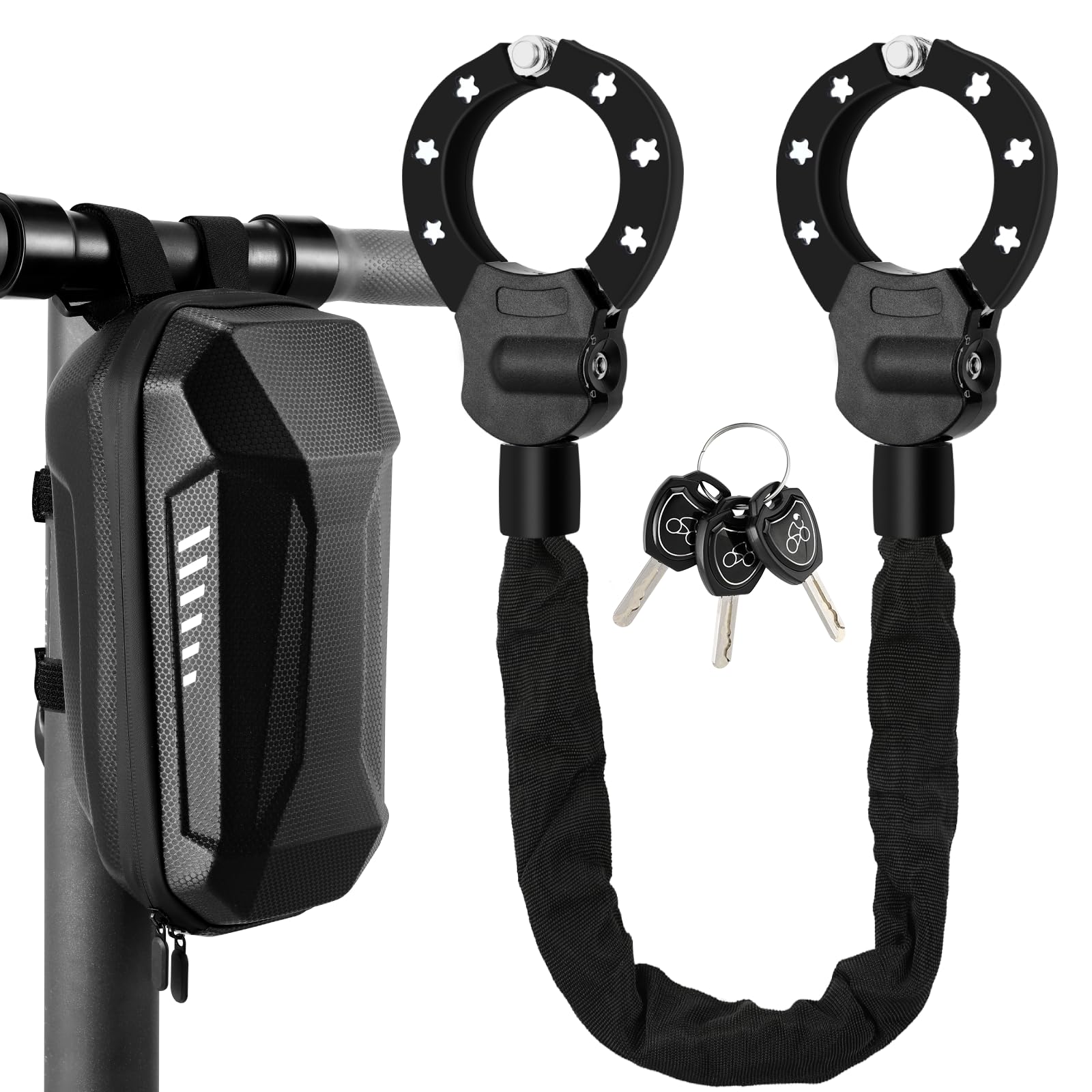 TLGREEN Antifurto Trotinette Elettrico, 93 cm Robusto Antifurto Catena Velo | 6 mm Catene, con Chiavi, Borsa Impermeabile, Lucchetto Velo Antifurto per Scooter, Biciclette, Moto, Cancello, Recinzione