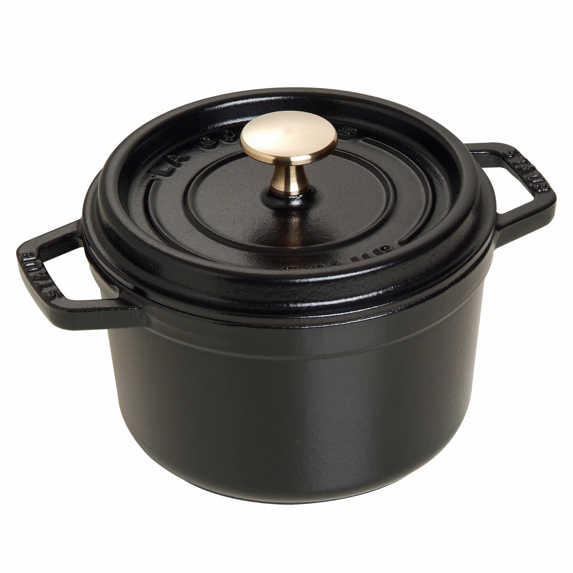 Amazon.com: Staub Cast Iron 1.25-qt Round Cocotte - Matte Black